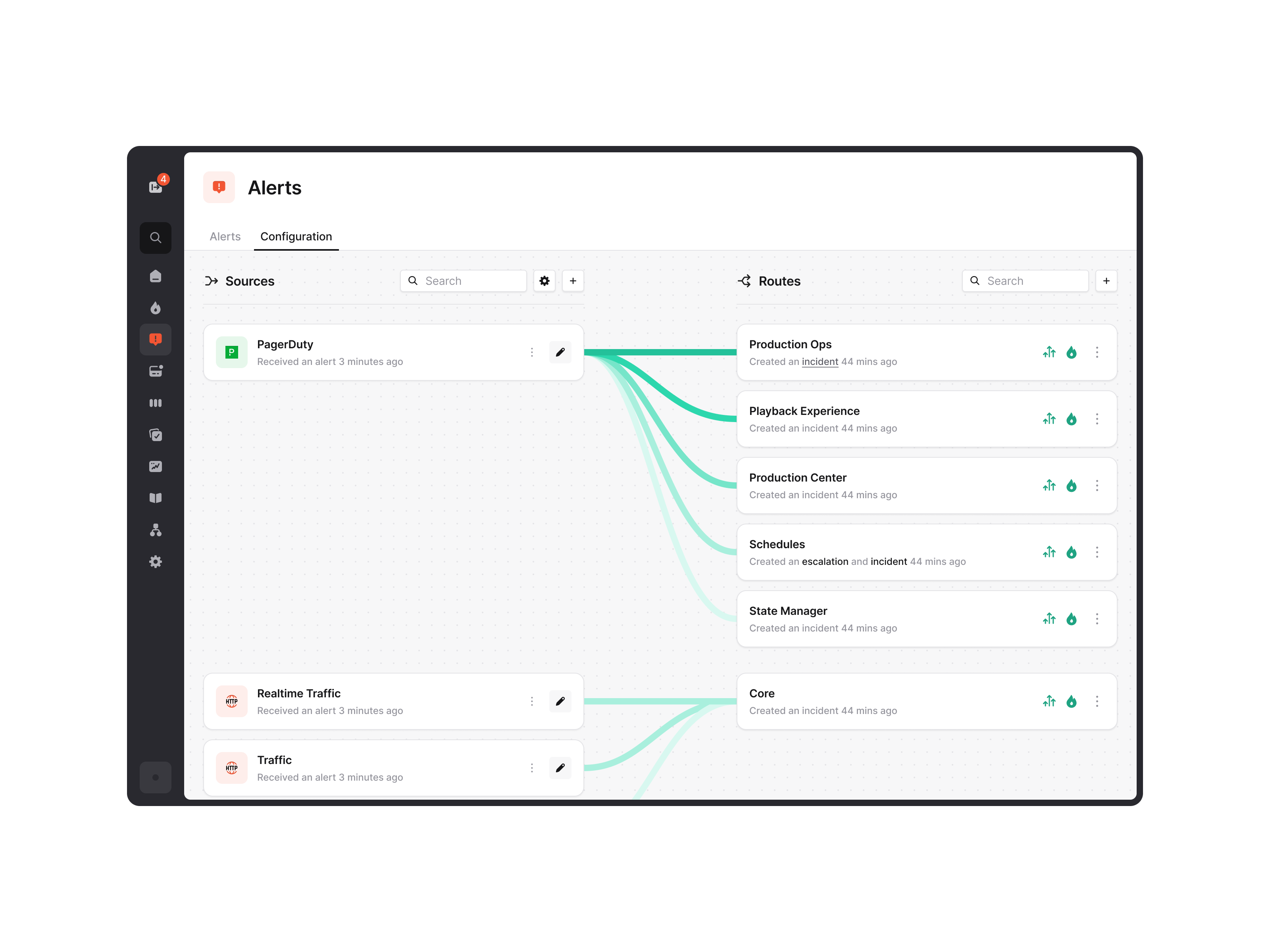 on-call-alert-routes.png: The new on-call interface showing schedules and alert routing