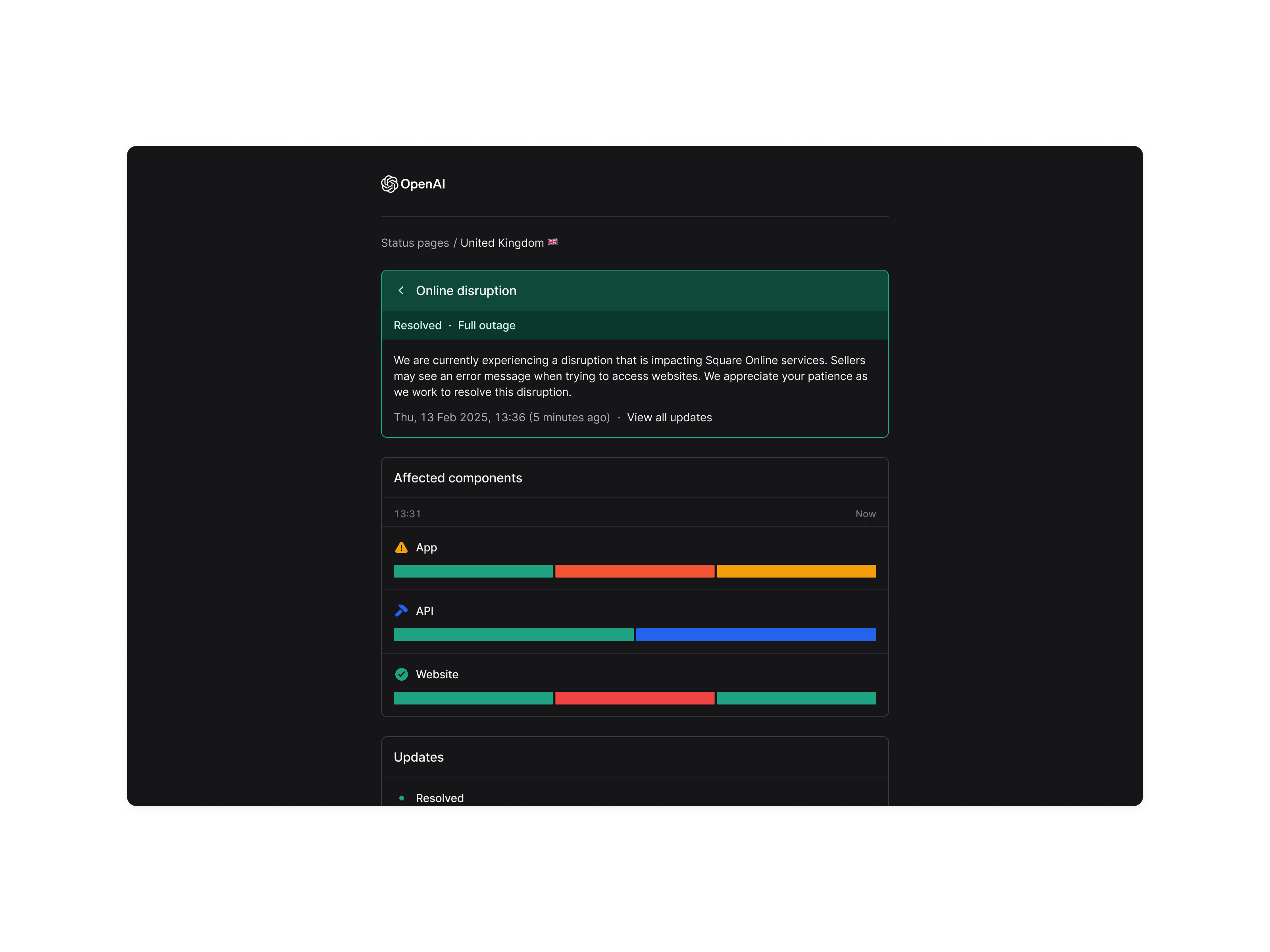 status-pages-resolved-light.png: Resolved issue screen
